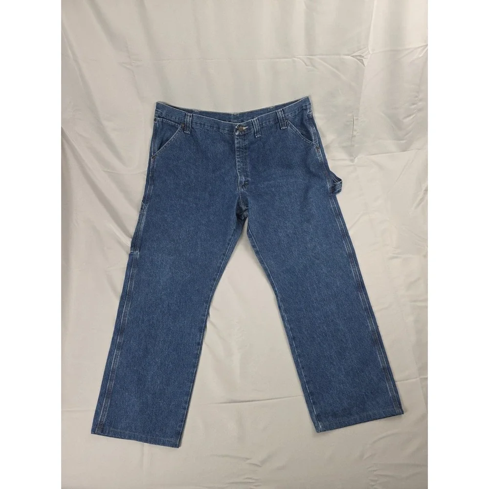 Wrangler Jeans Mens Carpenter 44x32 Blue Relaxed Baggy